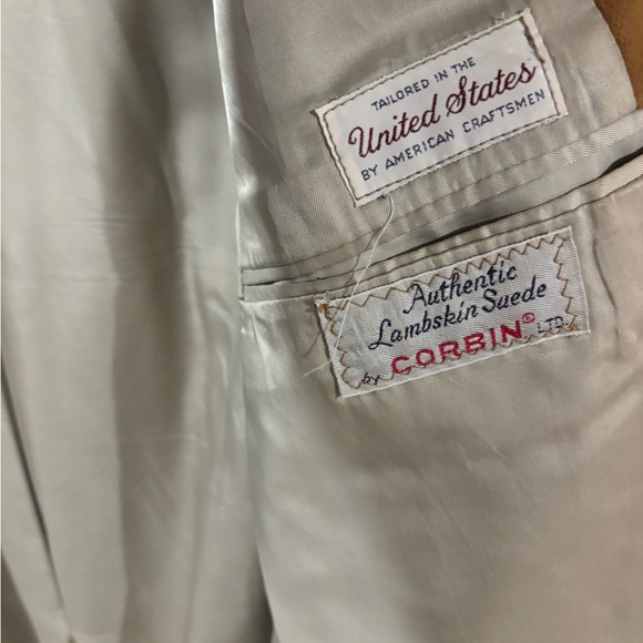Terry lambskin suede leather tan brown blazer jacket M - Picture 9 of 12